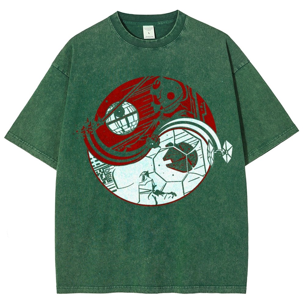 Yin Yang Vintage Distressed T-shirt