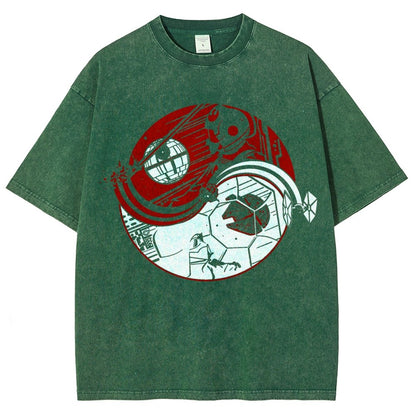 Yin Yang Vintage Distressed T-shirt