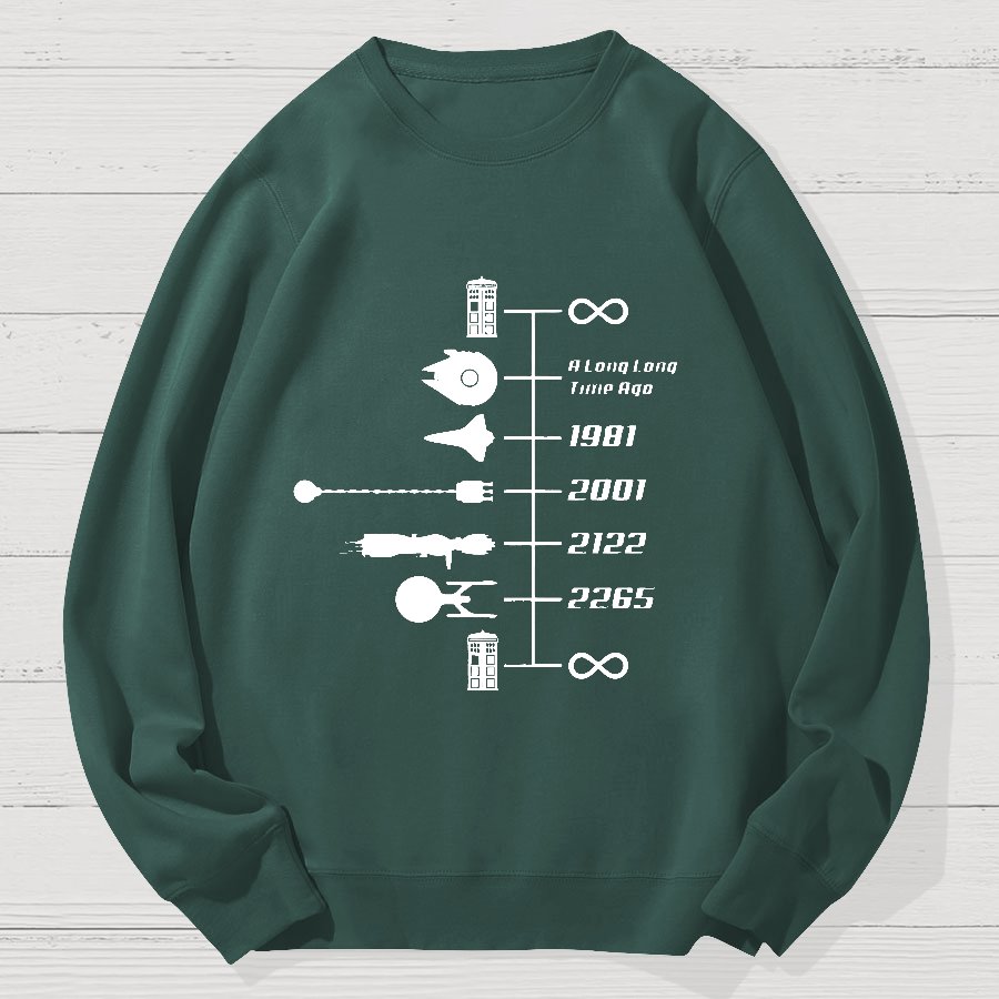 Nostalgic Space Travel Geek Cotton Sweatshirt