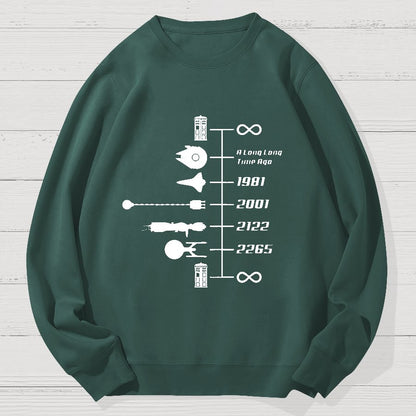 Nostalgic Space Travel Geek Cotton Sweatshirt