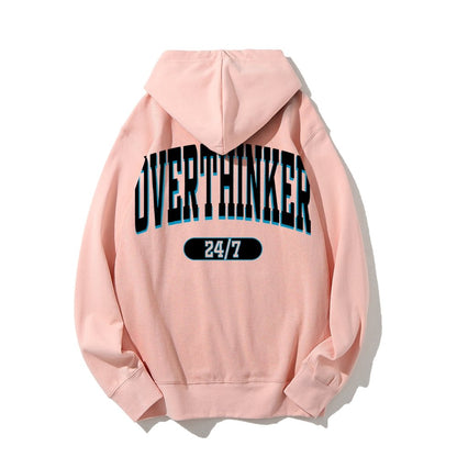 Overthinker All the time Printed Back Cotton Hoodie