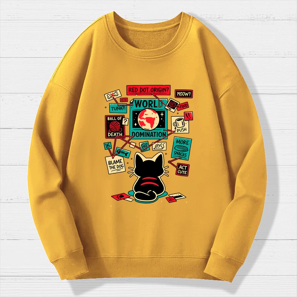 Cat Master Plan Geek Cotton Sweatshirt