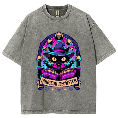 Feline Dungeon Keeper Meowster Vintage Distressed T-shirt