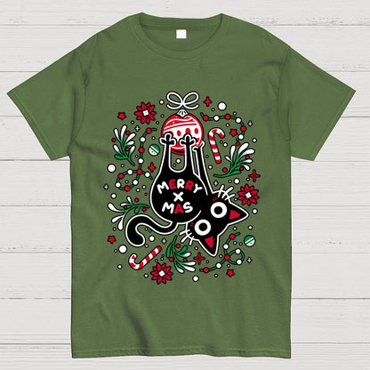 Christmas Cat Butt Geek T-Shirt