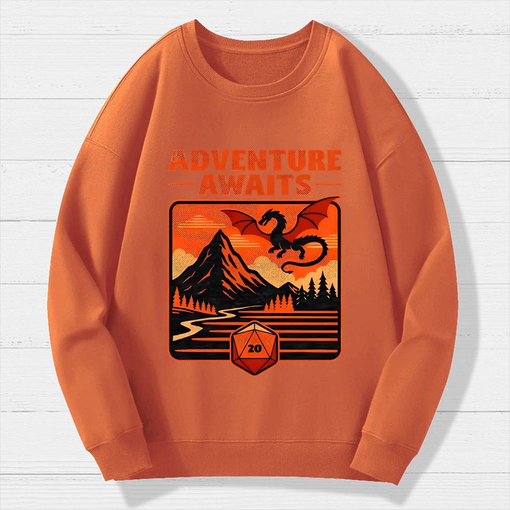 RPG Vintage Adventure Dragon Geek Cotton Sweatshirt