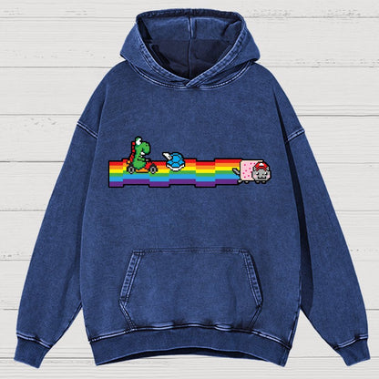 Rainbow Kart Vintage Distressed Hoodie
