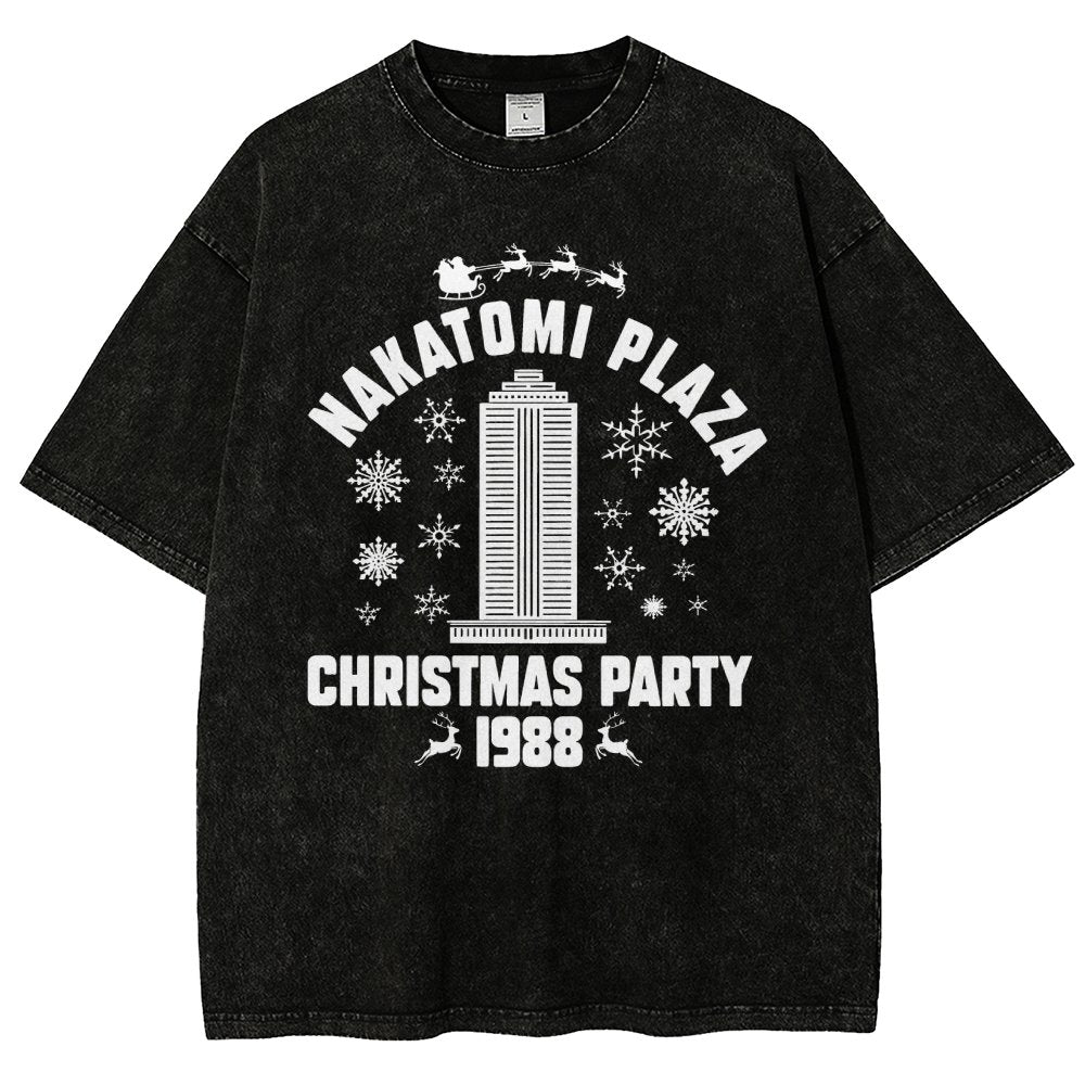 Nakatomi Christmas Party Vintage Distressed T-shirt