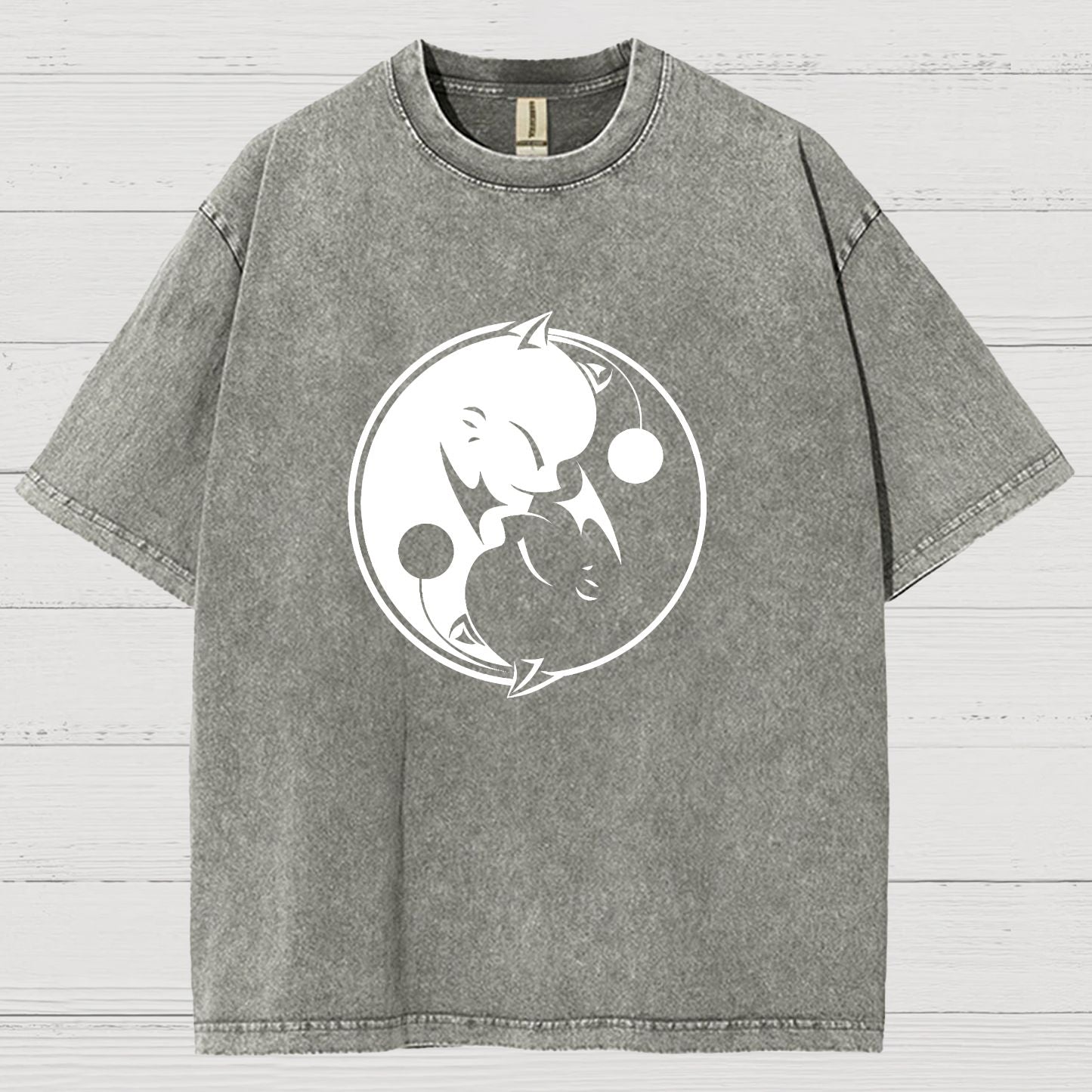 YIN YANG MOG Vintage Distressed T-shirt