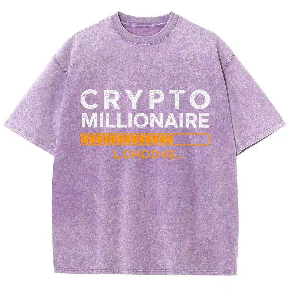 Crypto Millionaire Loading Vintage Distressed T-shirt