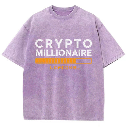 Crypto Millionaire Loading Vintage Distressed T-shirt