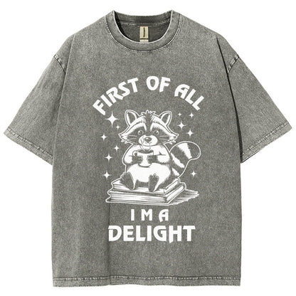 First Of All I'm A Delight Vintage Distressed T-shirt