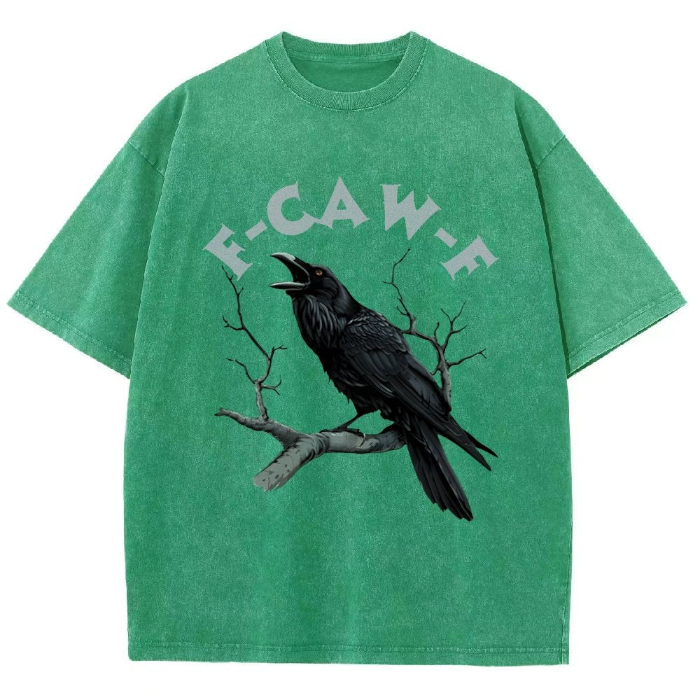 F-Caw-F Funny Crow Vintage Distressed T-shirt