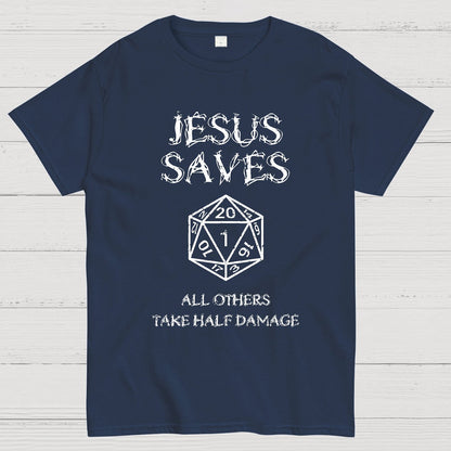 Jesus Saves Berryse che tales 4 posts of damage Geek T-Shirt