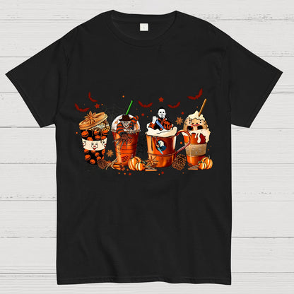 Skeleton Coffee Cups Halloween Geeky T-Shirt