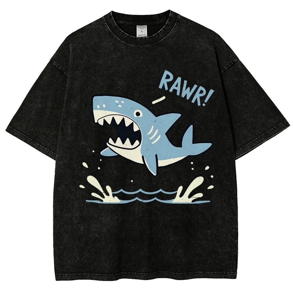 Shark Rawr! Vintage Distressed T-shirt
