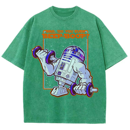 Bro Do You Even Beep-Boop Vintage Distressed T-shirt
