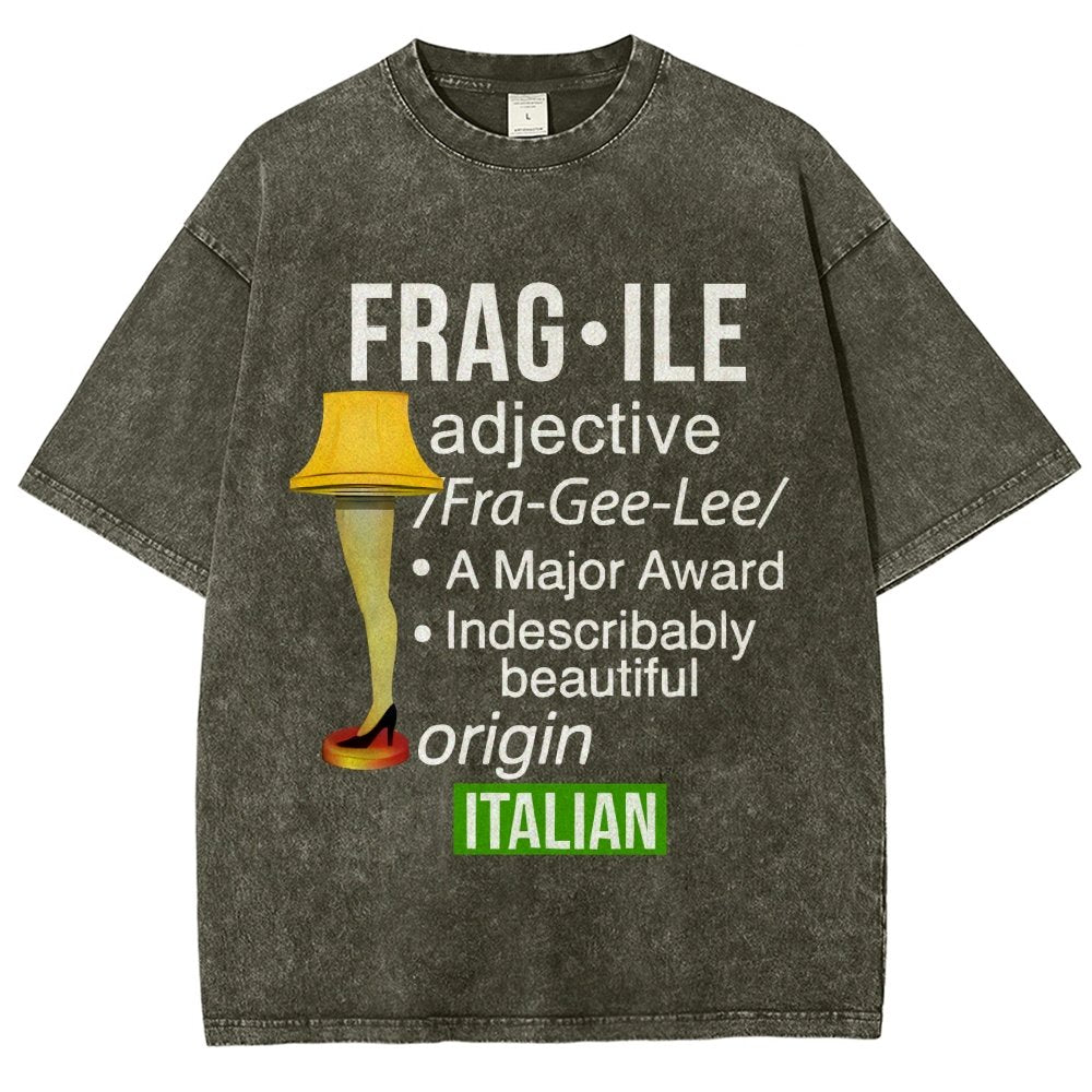 Funny Christmas Fragile Major Award Leg Lamp Vintage Distressed T-shirt