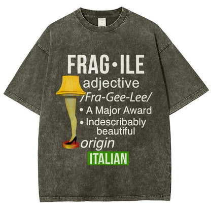 Funny Christmas Fragile Major Award Leg Lamp Vintage Distressed T-shirt