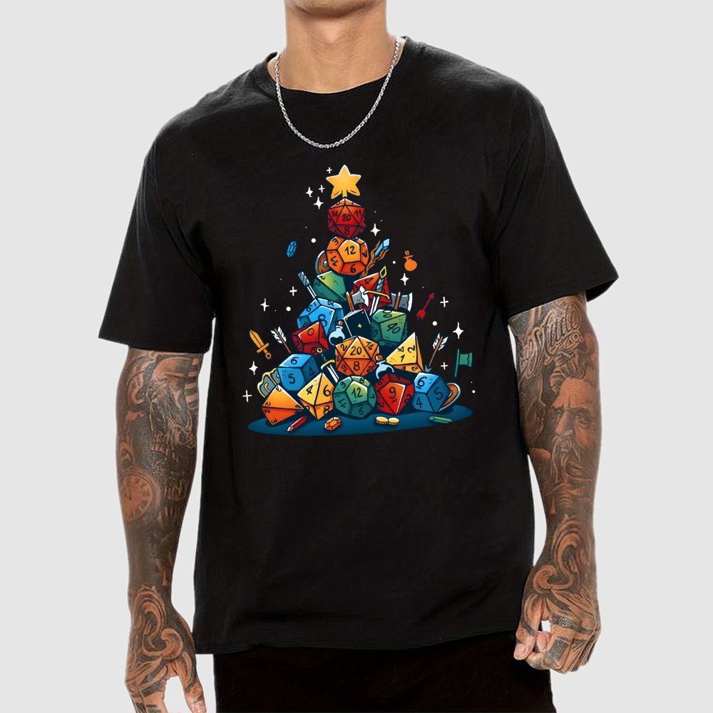 Christmas Dice Tree Geek T-Shirt
