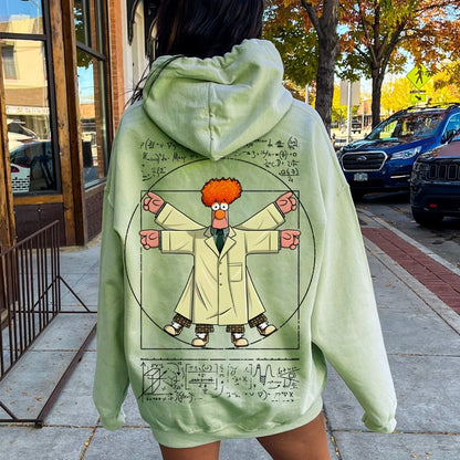 Vitruvian Puppet Printed Back Unisex Cotton Hoodie