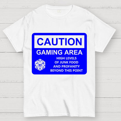 CAUTION GAMING AREA Geek T-Shirt