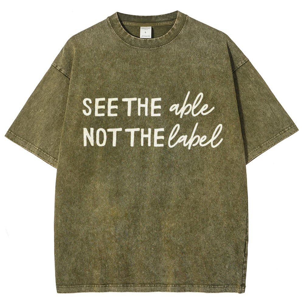 See the Able Not the Label Autism Vintage Distressed T-shirt