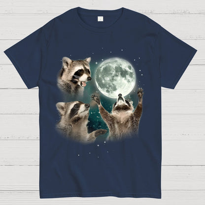 Three Raccoons Moon Geeky T-Shirt