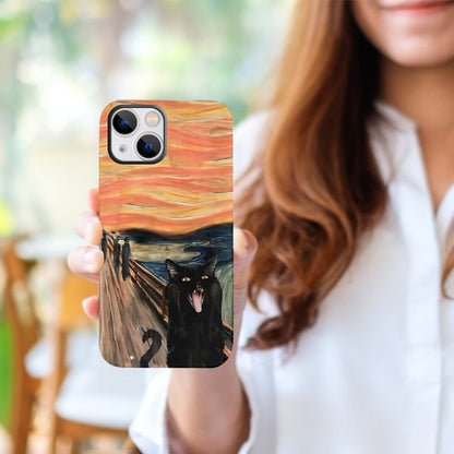 Black Cat Screams Phone Cases