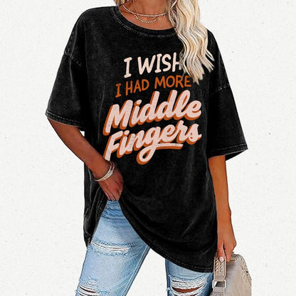 I Wish I Had More Middle Fingers Vintage Distressed T-shirt