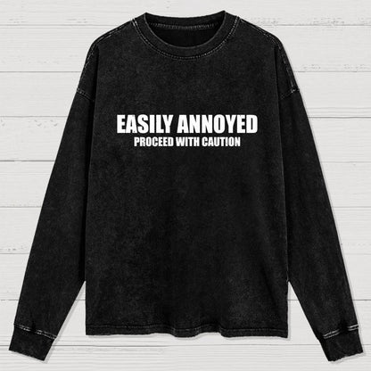 Easily Annoyed Washed Long Sleeve Tee