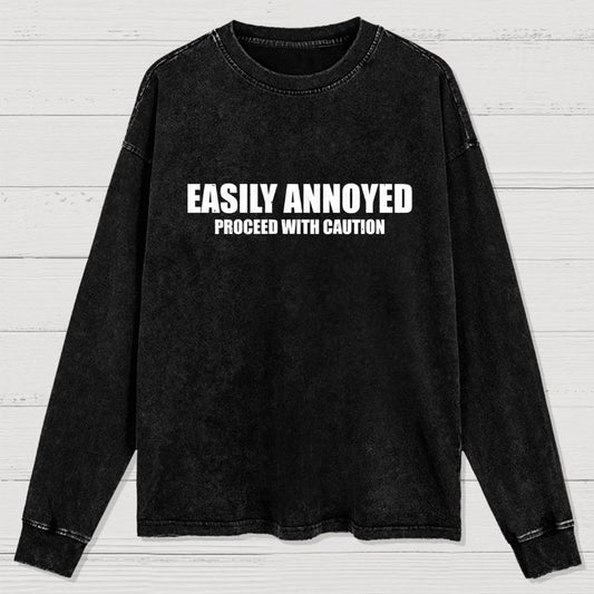 Easily Annoyed Washed Long Sleeve Tee