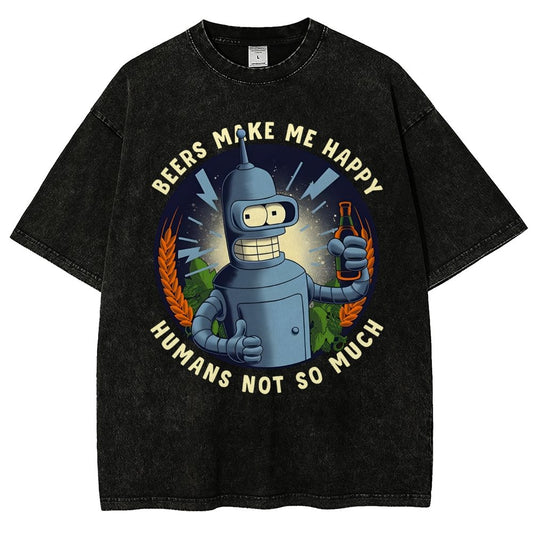 Beers Make Me Happy Vintage Distressed T-shirt