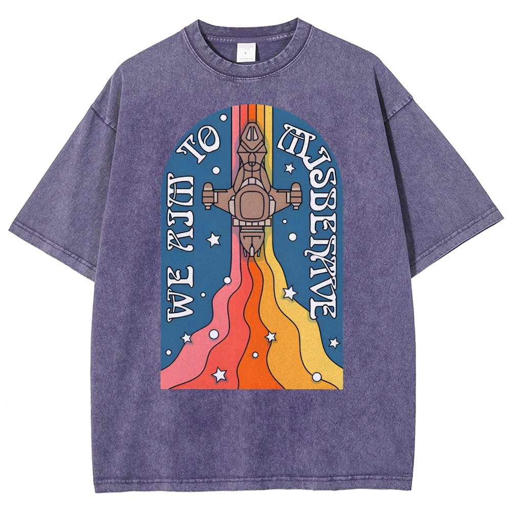 Psychedelic Aim to Misbehave Vintage Distressed T-shirt