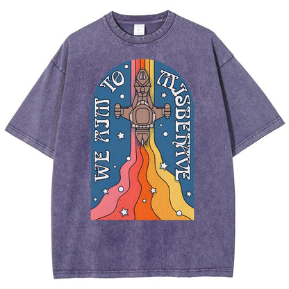 Psychedelic Aim to Misbehave Vintage Distressed T-shirt