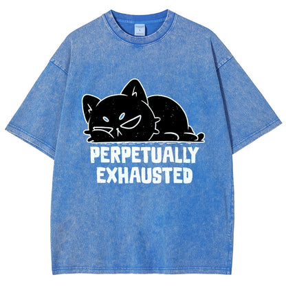 Perpetually Exhausted Cat Vintage Distressed T-shirt