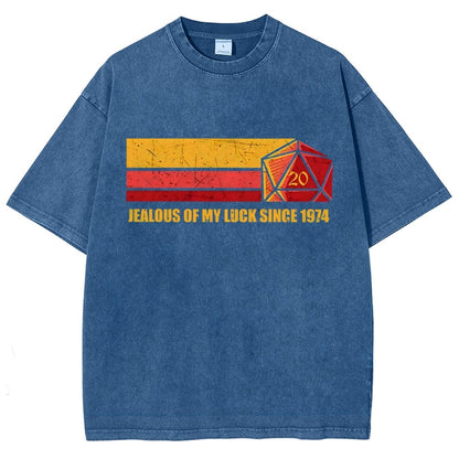 JEALOUS OF MY LUCK SINCE 1974 Vintage Distressed T-shirt