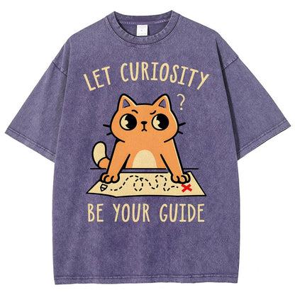 Let Curiosity Be Your Guide Vintage Distressed T-shirt