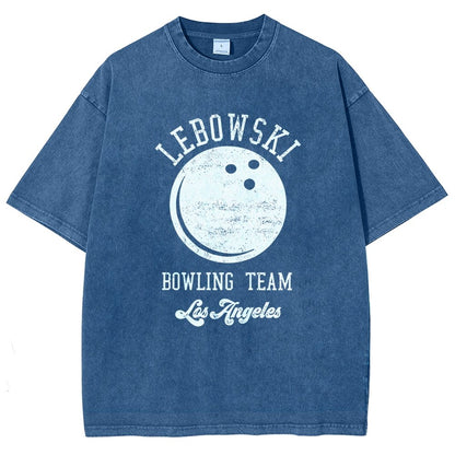 Lebowski Bowling Team Vintage Distressed T-shirt