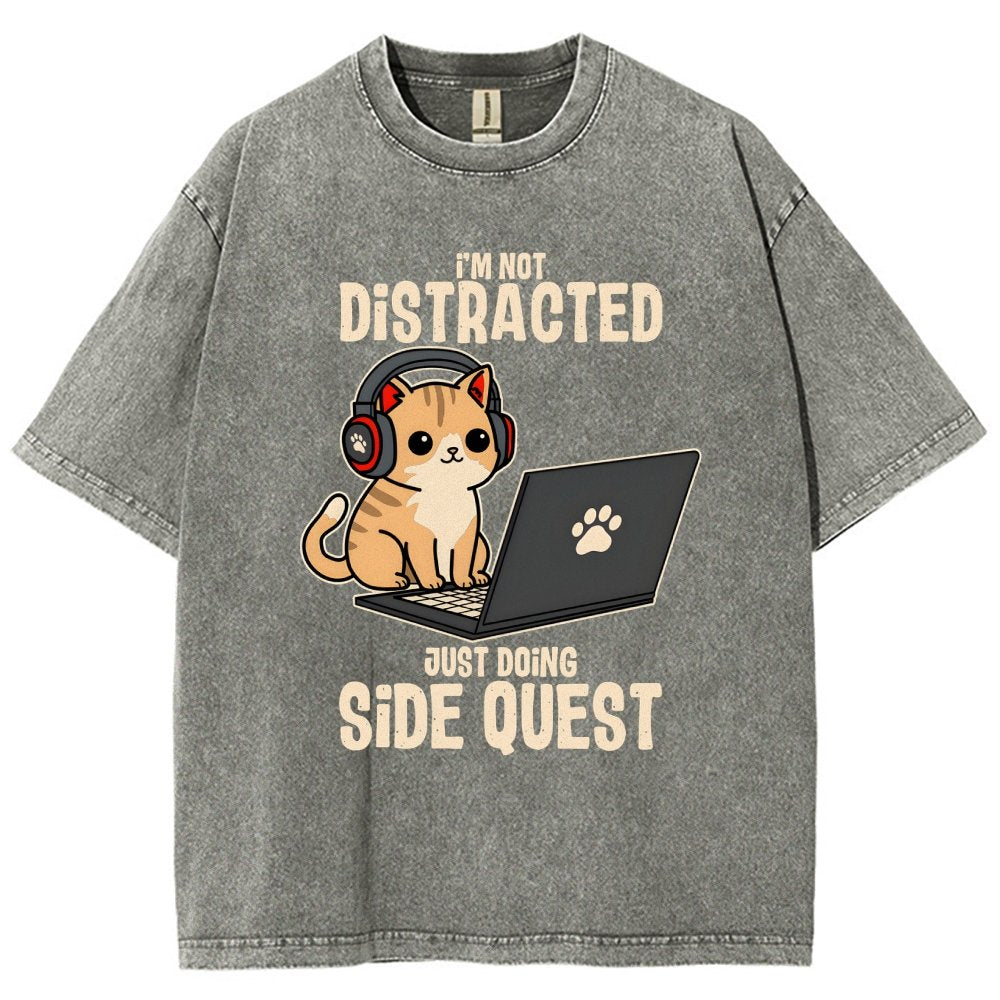 Doing Side Quest Vintage Distressed T-shirt