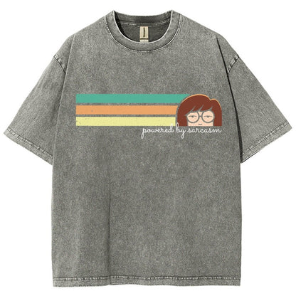 Power By Sarcasm Vintage Distressed T-shirt