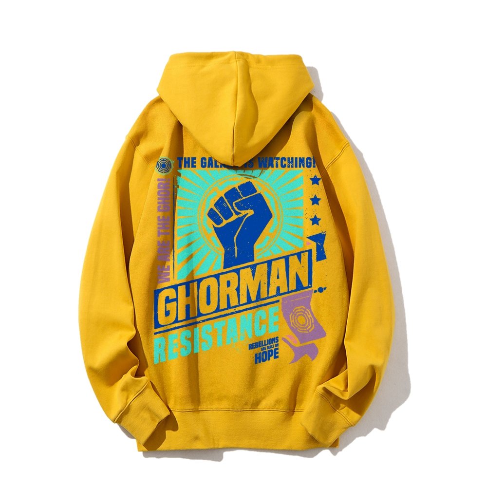 Galactic Resistance Printed Back Cotton Hoodie