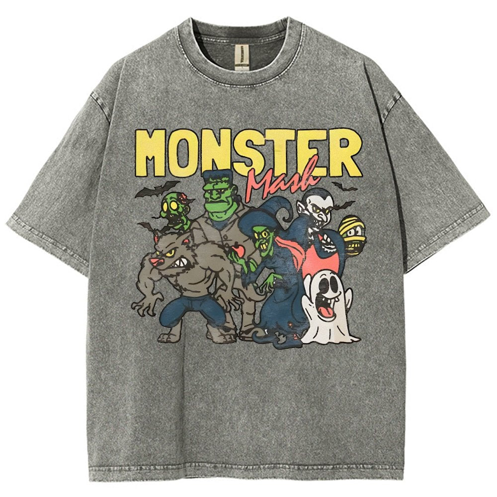 Monster Mashup - Retro Ghost Halloween Vintage Distressed T-shirt