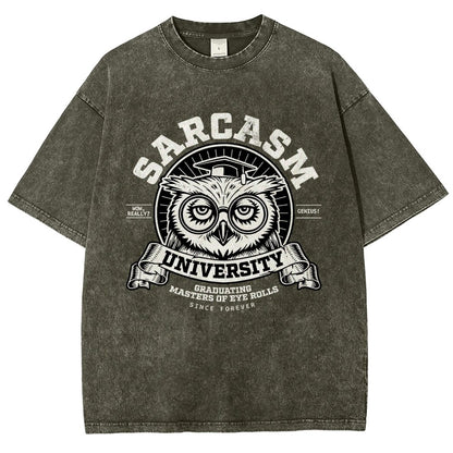 Sarcasm University-Mens-Basic Vintage Distressed T-shirt