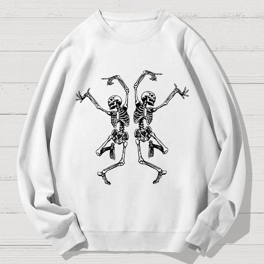 Dancing Skeleton Halloween Geek Cotton Sweatshirt