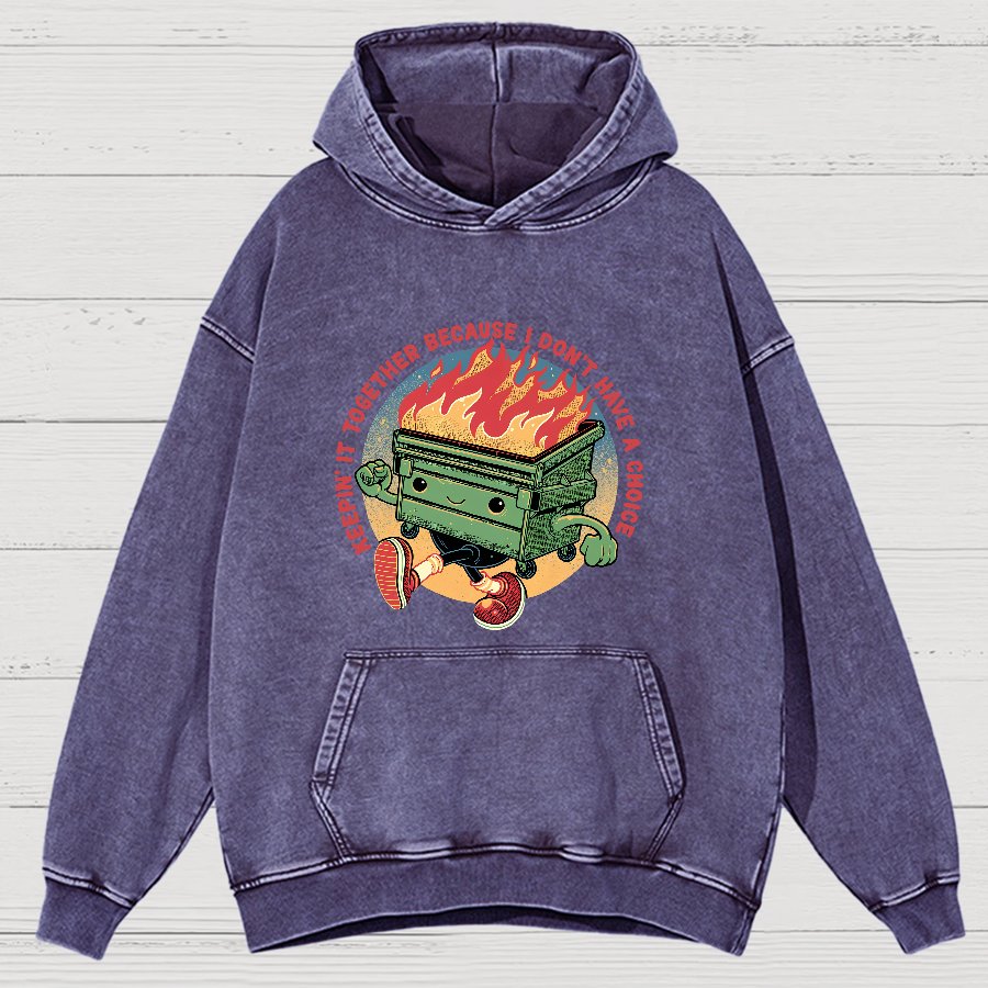Flaming Dumpster Nerdy Vintage Distressed Hoodie