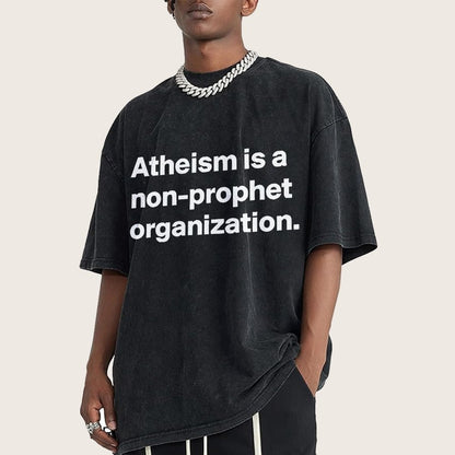Atheism Is A Non-Prophet Organization Vintage Distressed T-shirt