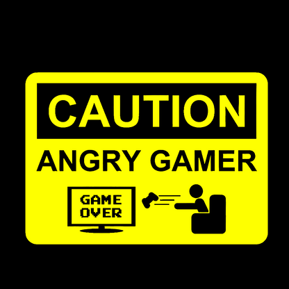 CAUTION ANGRY GAMER Geek T-Shirt