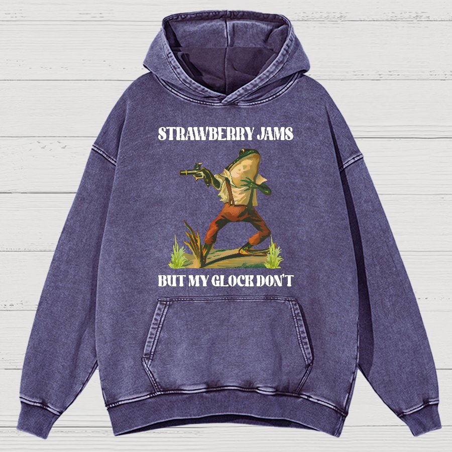 Strawberry Jams But My Glock Don't Vintage Distressed Hoodie