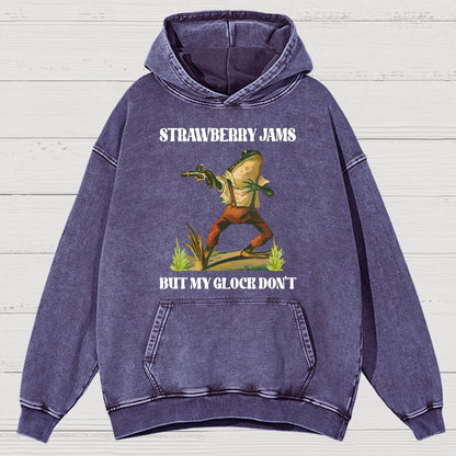Strawberry Jams But My Glock Don't Vintage Distressed Hoodie