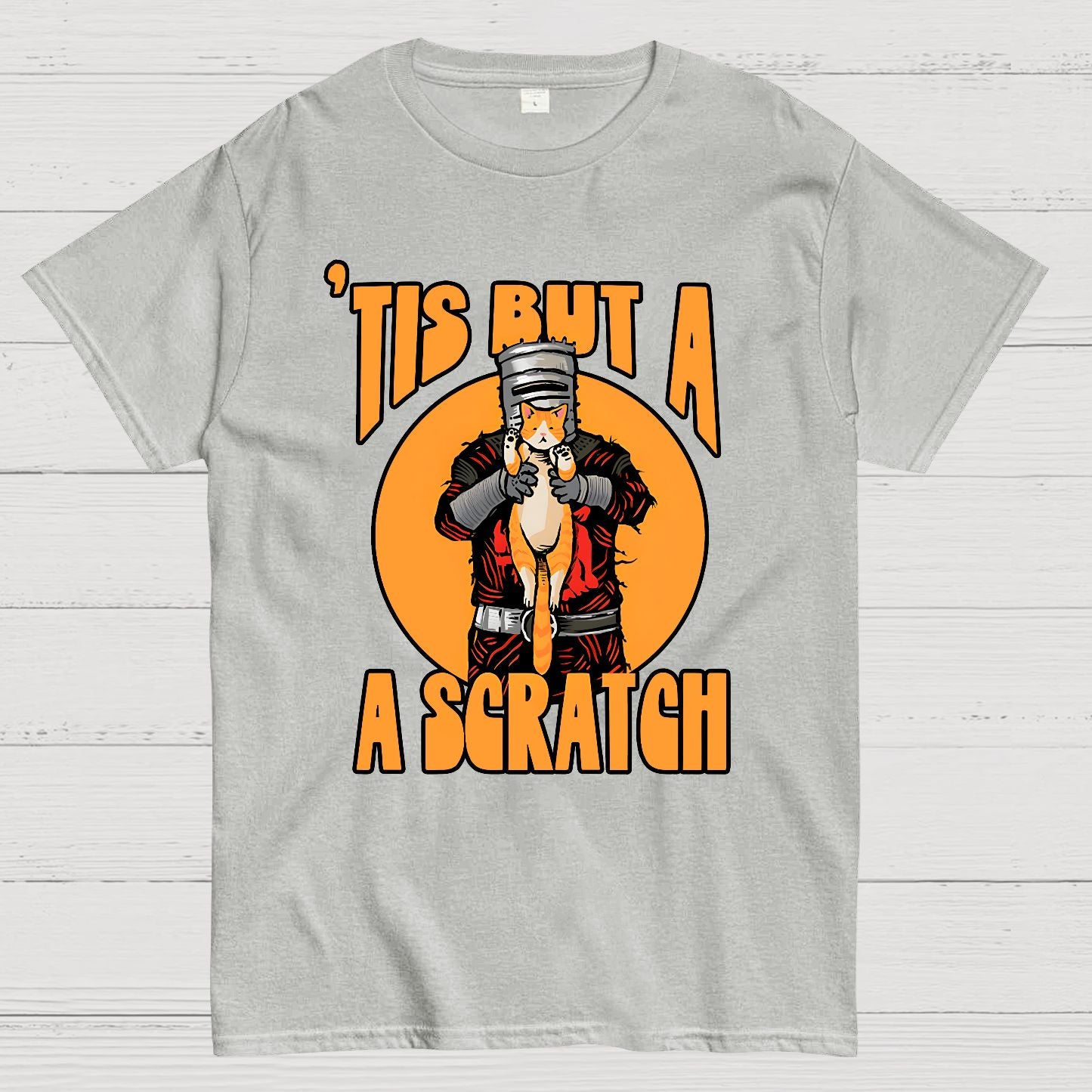 Tis But A Scratch The Black Knight Vs Cat Knight & Kitten Geek T-Shirt